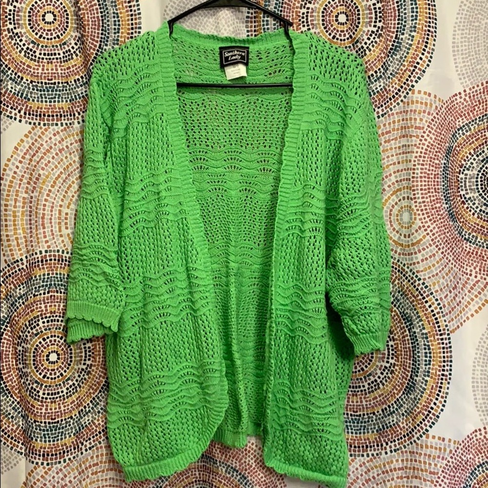 ⭐️ Bright green XL crochet sweater cover
